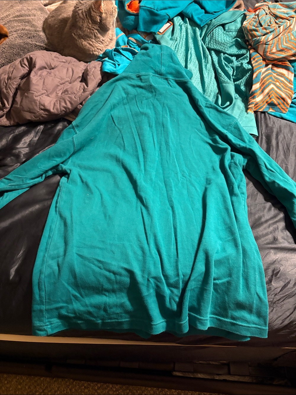 Teal Lightweight Miami Dolphins Cardigan Sweater